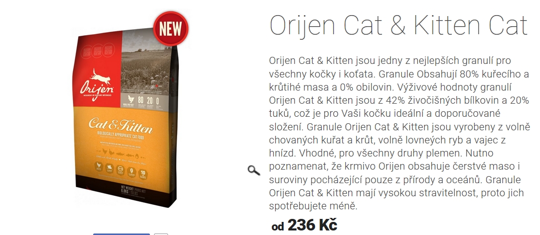 Granule pro kočky Orijen Granule pro kočky Orijen