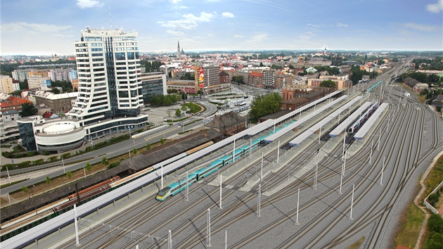 Plánovaný vzhled hlavního nádraží po rekonstrukci olomouckého železnièního