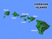 Mapa havajských ostrovù