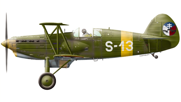 Povstalecká Avia B.534, na tomto letounu výrobního èísla 217 sestøelil