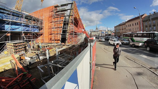 Výstavba Nového divadla v Plzni.