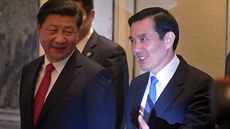 Prezidenti Èíny a Tchaj-wanu Si in-pching a Ma Jing-iou (7. listopadu 2015)