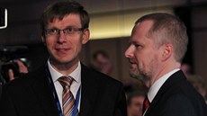Kongres ODS v Ostravì, pøedseda ODS Petr Fiala (vpravo) a Martin Kupka (16....