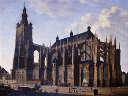 Obraz z konce 18. století zachycuje katedrálu v podobì, v jaké stála po tereziánských úpravách Hradu. Pøi nich dostala velká vìž katedrály novou, pozdnì barokní helmici.
