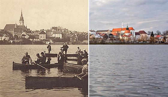 Jindøichùv Hradec kolem roku 1895 a dnes.