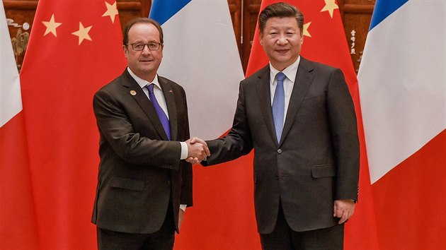 Francouzský prezident François Hollande a jeho èínský protìjšek Si in-pching.