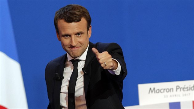 Emmanuel Macron, vítìz 1. kola francouzských prezidentských voleb (23.4.2017)