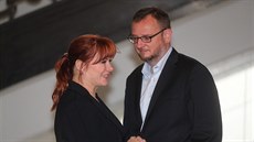 Jana a Petr Neèasovi pøed jednáním Vrchního soudu v Praze   (14. záøí 2017)