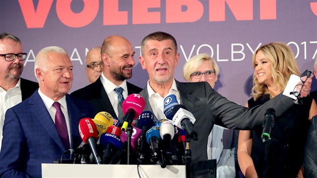 Andrej Babiš na tiskové konferenci hnutí ANO k výsledkùm voleb do Poslanecké...