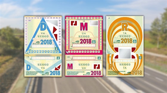 Vzor dálnièních známek pro osobní automobily na rok 2018