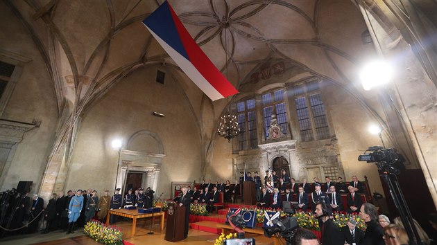 Slavnostní inaugurace prezidenta Miloše Zemana ve Vladislavském sále Pražského hradu. (8. bøezna 2018)