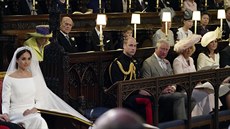 Nevìsta Meghan Markle a královská rodina na svatbì prince Harryho (Windsor, 19....