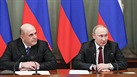Ruský prezident Vladimir Putin a nový pøedseda vlády Michail Mišustin na...