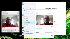 Klient aplikace DroidCam a náhled videa ve Skype