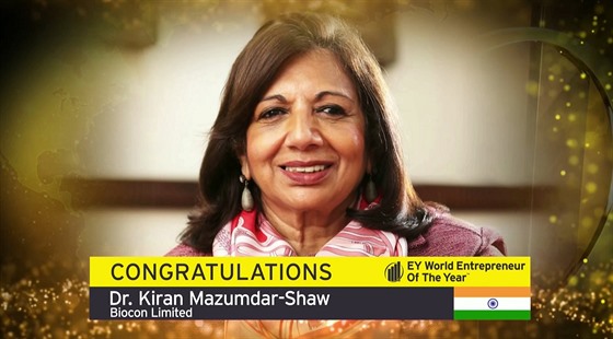 Svìtovou podnikatelkou roku se stala Indka Kiran Mazumdar-Shawová z...