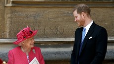 Královna Alžbìta II. a princ Harry (Windsor, 18. kvìtna 2019)