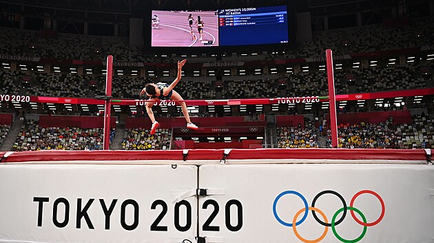 Ruská výškaøka Marija Lasickeneová na olympijských hrách v Tokiu