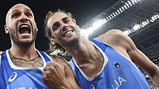 Dvojí italská radost: sprinter Lamont Jacobs (vlevo) a výškaø Gianmarco Tamberi...