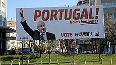 Volební plakát Sociálnìdemokratické strany v Lisabonu (21. ledna 2022)