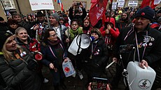 Odpùrci pandemického zákona protestují v Praze.  (25. ledna 2022)
