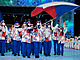 Slavnostní zahájení XXIV. zimních olympijských her.  Vlajkonoši èeské výpravy...