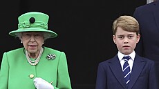 Královna Alžbìta II. a princ George na oslavì platinového jubilea královny...