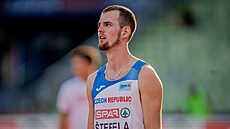 Jan Štefela v kvalifikaci skoku do výšky na mistrovství Evropy v Mnichovì