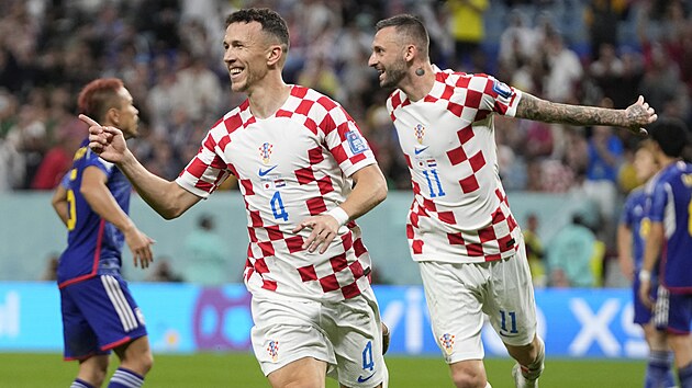 Chorvatský záložník Ivan Perišiè se raduje ze svého gólu proti Japonsku v...