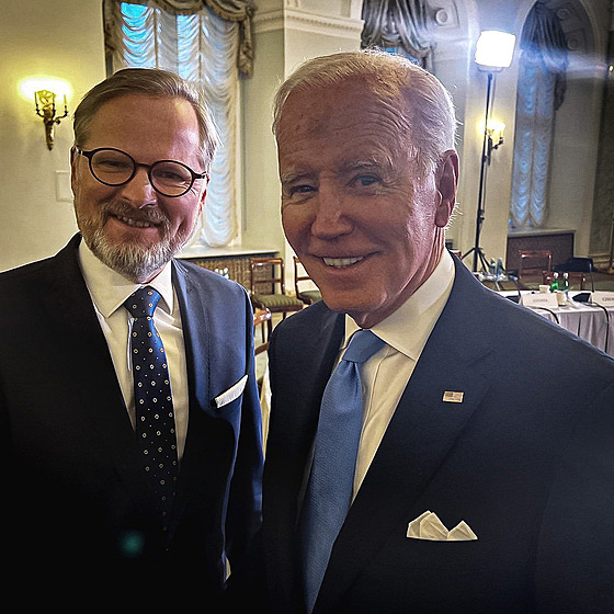 Premiér ÈR Petr Fiala a americký prezident Joe Biden