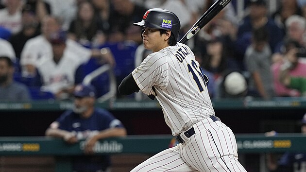 Japonský baseballista Šóhei Ohtani na pálce