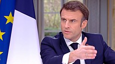 Emmanuel Macron v televizním rozhovoru (22. bøezna 2023)