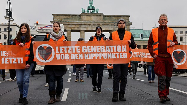 Protest skupiny Letzte Generation v Berlínì (20. dubna 2023)