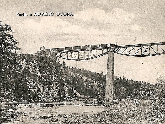 Pòovanský viadukt na dobové pohlednici