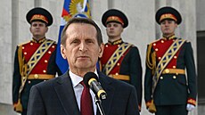 Øeditel ruské zahranièní rozvìdky (SVR) Sergej Naryškin pronáší projev bìhem...