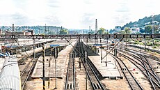 Zaèínající pøestavba nádraží Praha-Smíchov (16. záøí 2023)