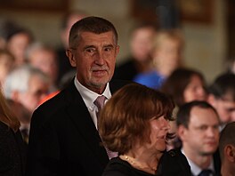 Andrej Babiš na Pražském hradì pøi pøíležitosti pøedávání státních vyznamenání....
