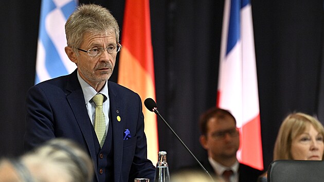 Pøedseda Senátu Miloš Vystrèil (ODS) na probíhajícím summitu Krymské platformy. (24. øíjna 2023)