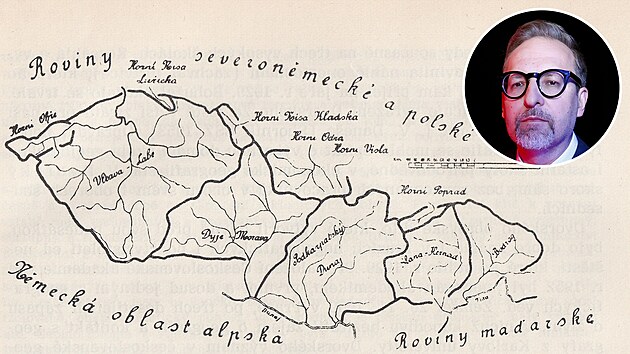 Jedna z map Viktora Dvorského s jeho pøedstavou podoby pováleèného...
