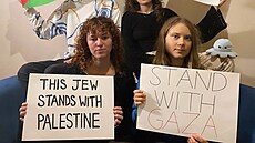 Greta Thunbergová dala na sociální síti najevo podporu Pásmu Gazy. (20. øíjna...