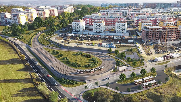 Nová brnìnská tramvajová tra propojí souèasnou smyèku Eèerova v Bystrci se sídlištìm Kamechy. Bude mìøit jeden a pùl kilometru, povede i 320 metrù dlouhým tunelem.