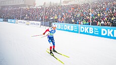 Tomáš Mikyska pøi štafetovém závodì v nìmeckém Oberhofu.