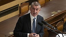 Pøedseda ANO Andrej Babiš pøi mimoøádné schùzi Snìmovny k návrhu na zavedení...