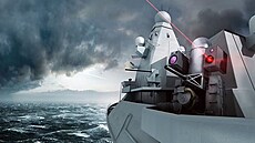Vizualizace použití laserových zbraní pøi ochranì britských bojových lodí pøed...
