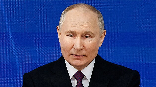 Ruský prezident Vladimir Putin bìhem projevu o stavu zemì (29. února 2024)