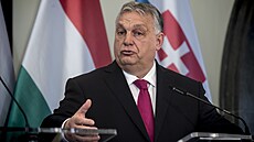 Maïarský premiér Viktor Orbán na tiskové konferenci summitu zástupcù zemí V4...