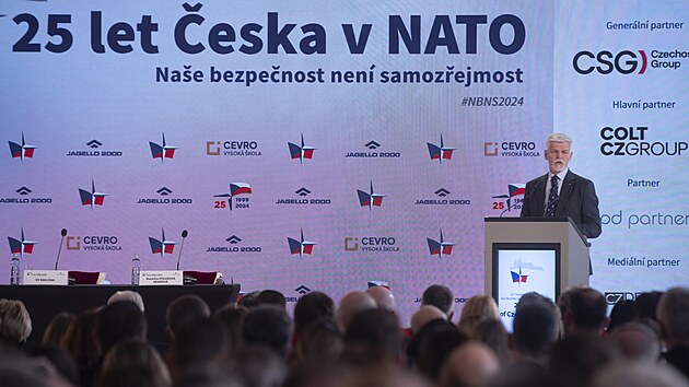 Prezident Petr Pavel vystoupil na konferenci Naše bezpeènost není samozøejmost s hlavním projevem. (12. bøezna 2024)