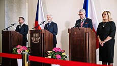 Tisková konference po jednání s prezidentem Petrem Pavlem. (28. bøezna 2024)