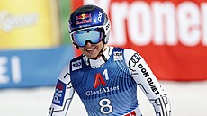 Ester Ledecká po dojezdu super-G v Saalbachu.