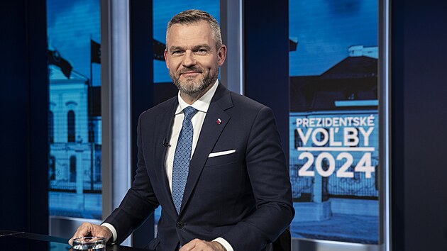 Vítìz prezidentských voleb Peter Pellegrini navštívil televizi JOJ. (7. dubna 2024)