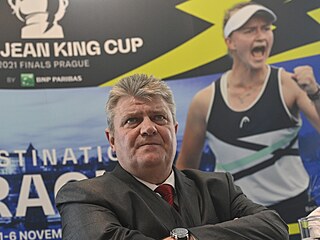Prezident Èeského tenisového svazu Ivo Kaderka pøed finále Poháru Billie Jean...